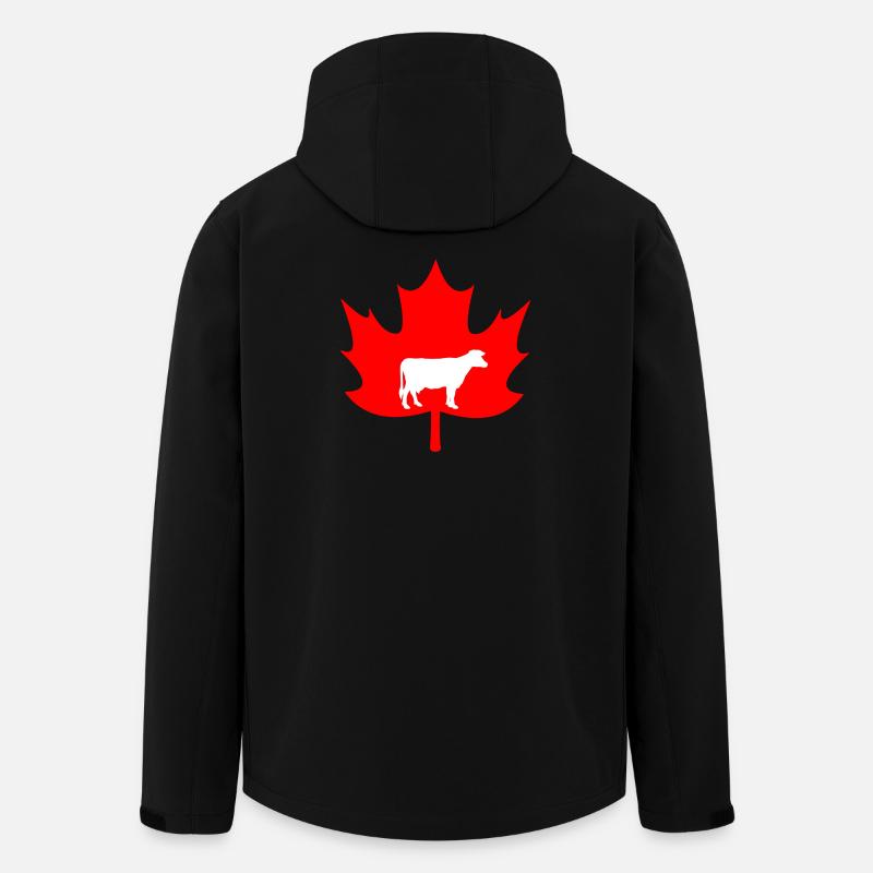 Canada maple leaf cow logo - Men’s Recycled Softshell Jacket by Stanley/Stella - black