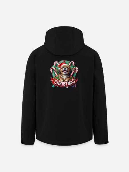 christmas Mignon petit chien - Veste softshell homme en polyester recyclé Stanley/Stella - noir