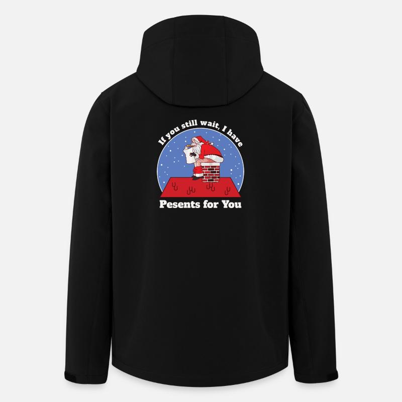 Père Noël drôle - Veste softshell homme en polyester recyclé Stanley/Stella - noir