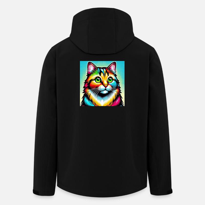 Cat Pop Art - Men’s Recycled Softshell Jacket by Stanley/Stella - black