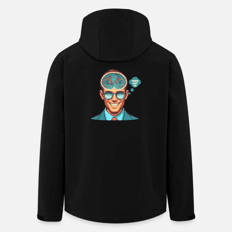 Achtsamer Fahrraddenker Illustration - Recycelte Männer Softshell-Jacke von Stanley/Stella - Schwarz