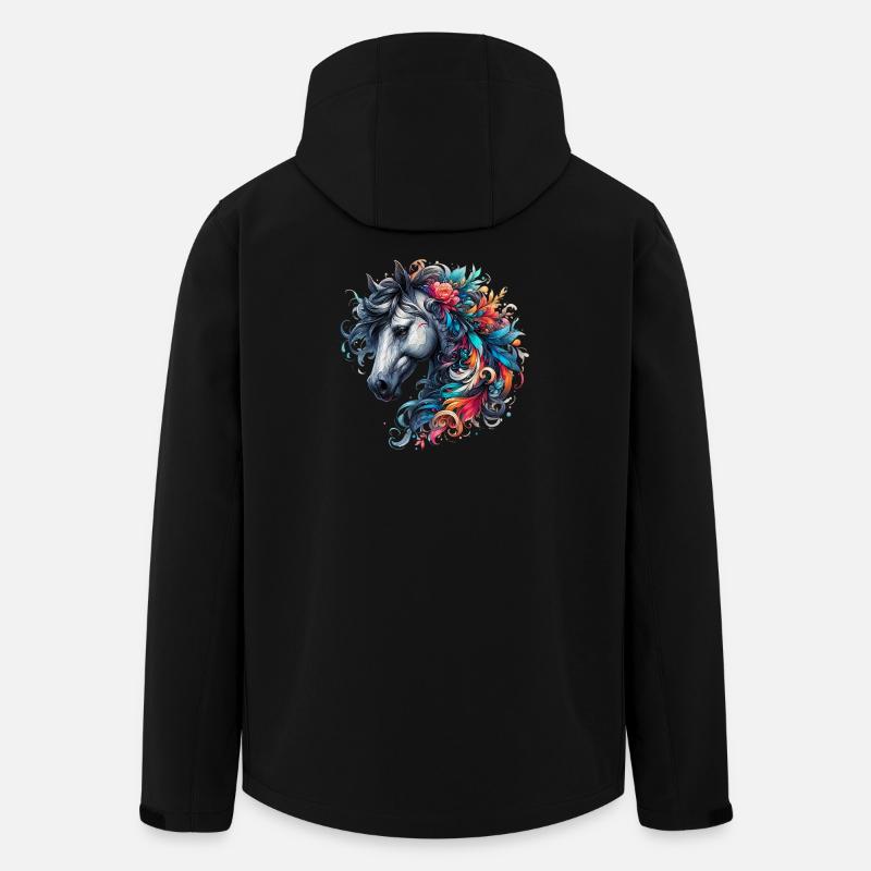 Pferd - Recycelte Männer Softshell-Jacke von Stanley/Stella - Schwarz