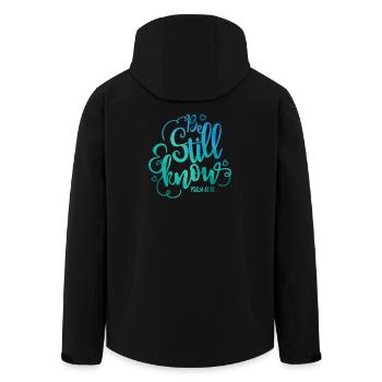 Be still and know - Men’s Recycled Softshell Jacket by Stanley/Stella - black - Back - AI Model Male 185 light (185cm)