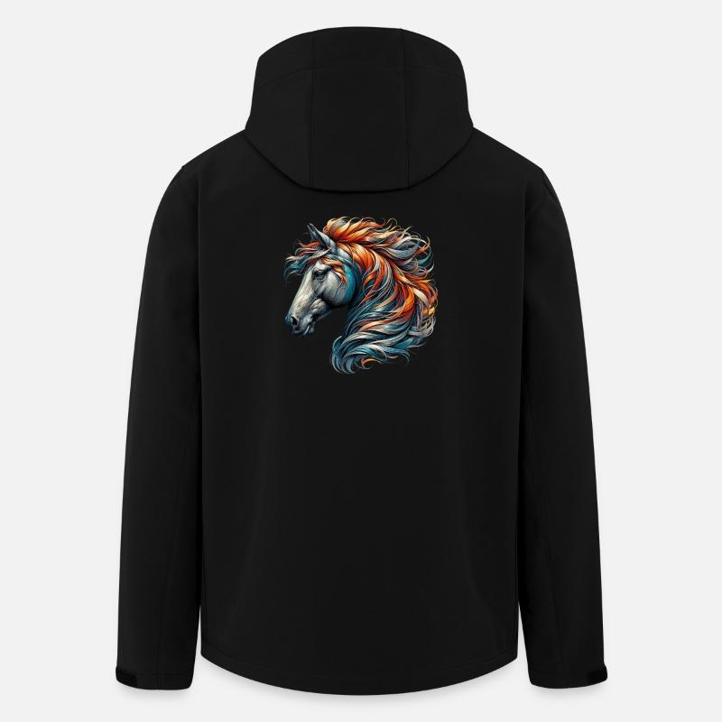 Pferd - Recycelte Männer Softshell-Jacke von Stanley/Stella - Schwarz