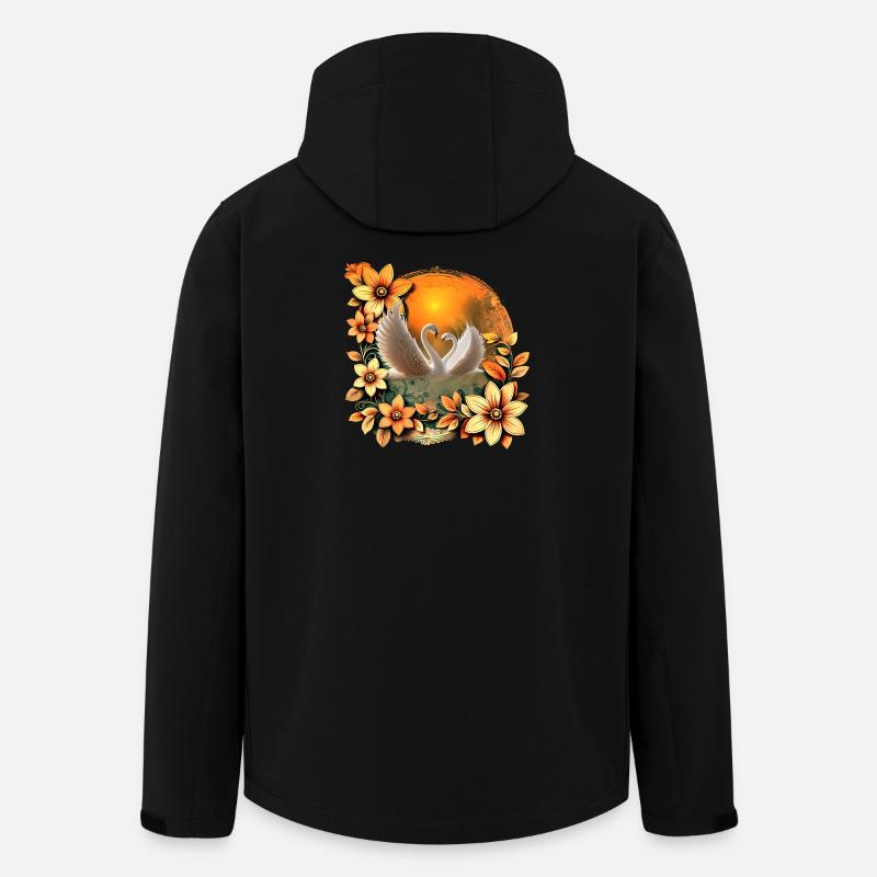 Schöne verliebte Schwäne. - Recycelte Männer Softshell-Jacke von Stanley/Stella - Schwarz