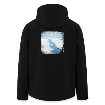 Bach im Schnee mit ausgefranstem Rand - Recycelte Männer Softshell-Jacke von Stanley/Stella - Schwarz - Hinten - AI Model Male 185 light (185cm)