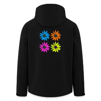Pop Art Floral Quatre Couleurs - Veste softshell homme en polyester recyclé Stanley/Stella - noir - Dos - AI Model Male 185 light (185cm)