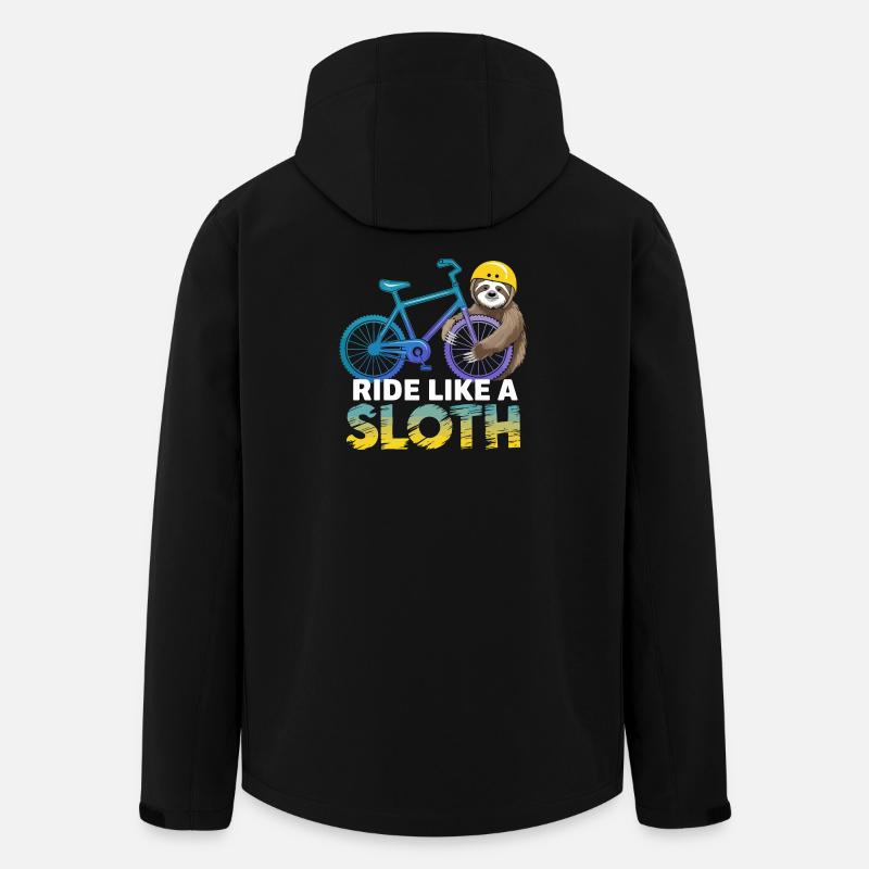 Faultier Biker mit Helm - Recycelte Männer Softshell-Jacke von Stanley/Stella - Schwarz
