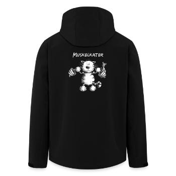 Katze Muskelkater Kraftsport Fitness Wortspiel - Recycelte Männer Softshell-Jacke von Stanley/Stella - Schwarz - Hinten - AI Model Male 185 light (185cm)