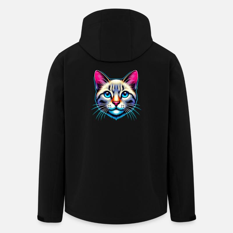 Katze - Recycelte Männer Softshell-Jacke von Stanley/Stella - Schwarz