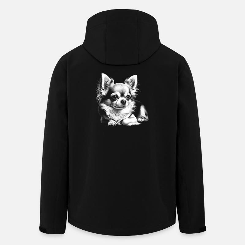 Cute Chihuahua in Lying Pose - Men’s Recycled Softshell Jacket by Stanley/Stella - black