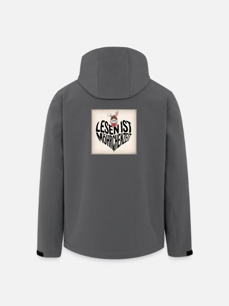 Lesezeit mit Hasencharme - Recycelte Männer Softshell-Jacke von Stanley/Stella - Schwarz