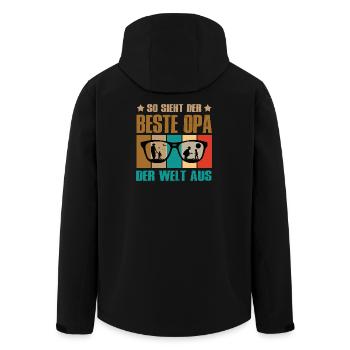 So Sieht Der Beste Opa Der Welt Aus - Recycelte Männer Softshell-Jacke von Stanley/Stella - Schwarz - Hinten - AI Model Male 185 light (185cm)