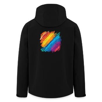 Vibrant Rainbow Brush Stroke Artwork - Veste softshell homme en polyester recyclé Stanley/Stella - noir - Dos - AI Model Male 185 light (185cm)