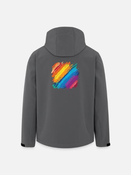 Vibrant Rainbow Brush Stroke Artwork - Men’s Recycled Softshell Jacket by Stanley/Stella - black