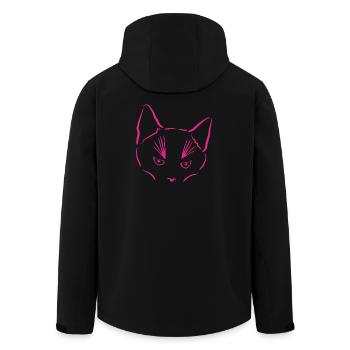 Katze im Fokus - Recycelte Männer Softshell-Jacke von Stanley/Stella - Schwarz - Hinten - AI Model Male 185 light (185cm)
