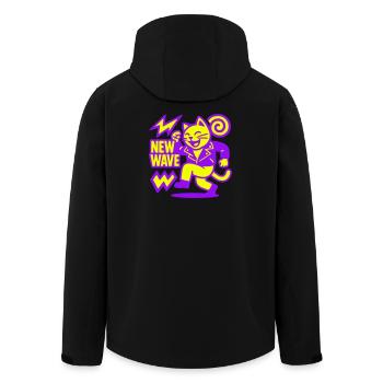 New Wave Cat - Recycelte Männer Softshell-Jacke von Stanley/Stella - Schwarz - Hinten - AI Model Male 185 light (185cm)