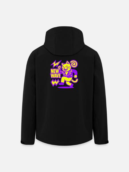 New Wave Cat - Recycelte Männer Softshell-Jacke von Stanley/Stella - Schwarz