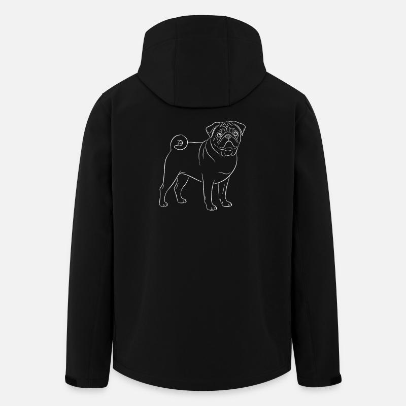 Elegant Pug Silhouette Design - Men’s Recycled Softshell Jacket by Stanley/Stella - black