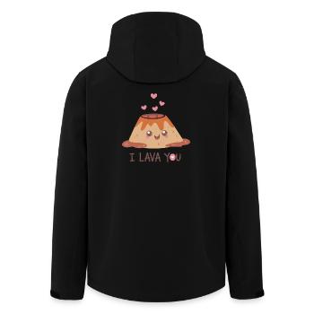 Cute Lava Heart Funny Saying - Men’s Recycled Softshell Jacket by Stanley/Stella - black - Back - AI Model Male 185 light (185cm)