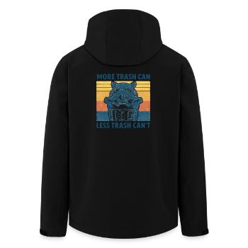 Wilde Waschbär mit Trash-Motto - Recycelte Männer Softshell-Jacke von Stanley/Stella - Schwarz - Hinten - AI Model Male 185 light (185cm)
