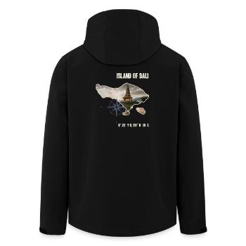 Bali Insel Umriss mit Tempel und Kompass - Recycelte Männer Softshell-Jacke von Stanley/Stella - Schwarz - Hinten - AI Model Male 185 light (185cm)