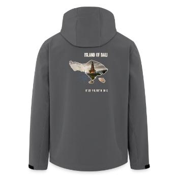 Bali Insel Umriss mit Tempel und Kompass - Recycelte Männer Softshell-Jacke von Stanley/Stella - Anthrazit - Hinten - AI Model Male 185 light (185cm)