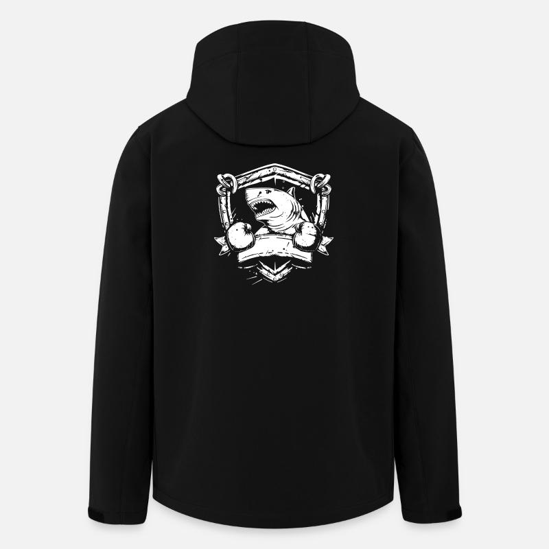 Écusson de boxer requin - Veste softshell homme en polyester recyclé Stanley/Stella - noir