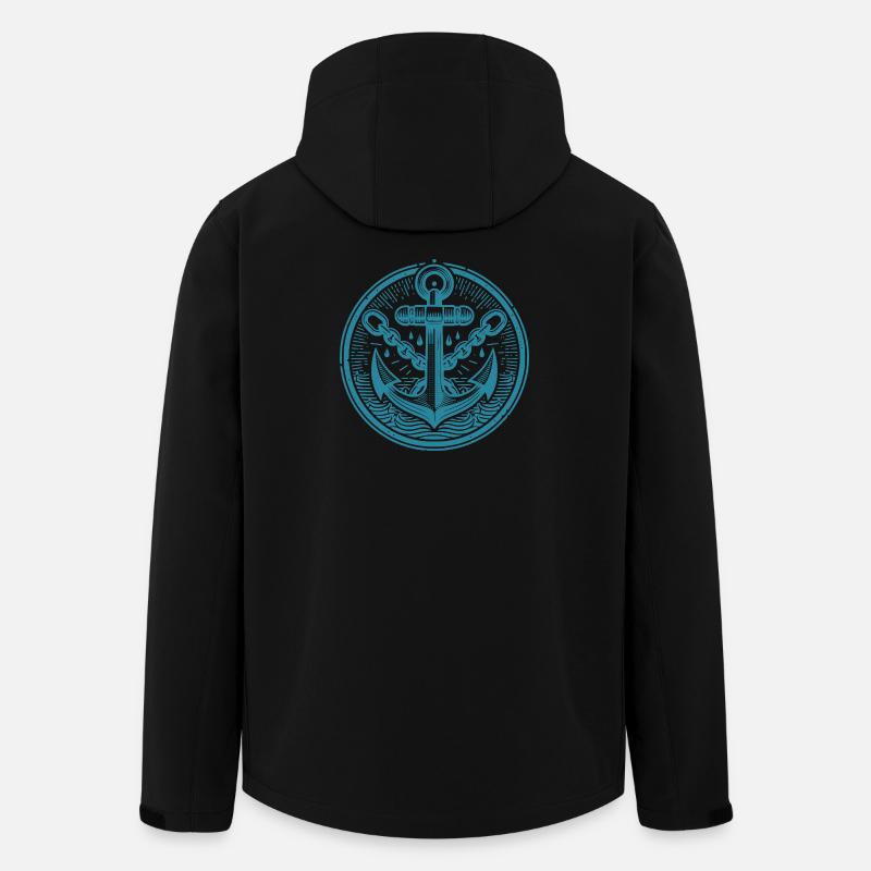 Seefahrer Anker Design für Kleidung - Recycelte Männer Softshell-Jacke von Stanley/Stella - Schwarz