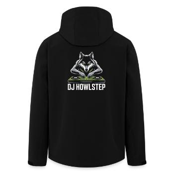 DJ HOWLSTEP Wolf Mischpult Club Rave - Recycelte Männer Softshell-Jacke von Stanley/Stella - Schwarz - Hinten - AI Model Male 185 light (185cm)
