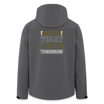 Beer today rough tomorrow - Men’s Recycled Softshell Jacket by Stanley/Stella - black - Back - AI Model Male 185 light (185cm)