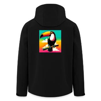 toucan - Men’s Recycled Softshell Jacket by Stanley/Stella - black - Back - AI Model Male 185 light (185cm)