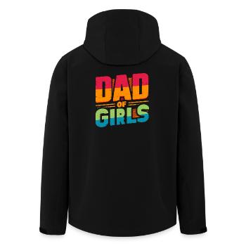 Papa de filles arc-en-ciel, pères - Veste softshell homme en polyester recyclé Stanley/Stella - noir - Dos - AI Model Male 185 light (185cm)