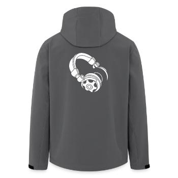 Headphone Silhouette: DJ & Music Vibes - Men’s Recycled Softshell Jacket by Stanley/Stella - anthracite - Back - AI Model Male 185 light (185cm)
