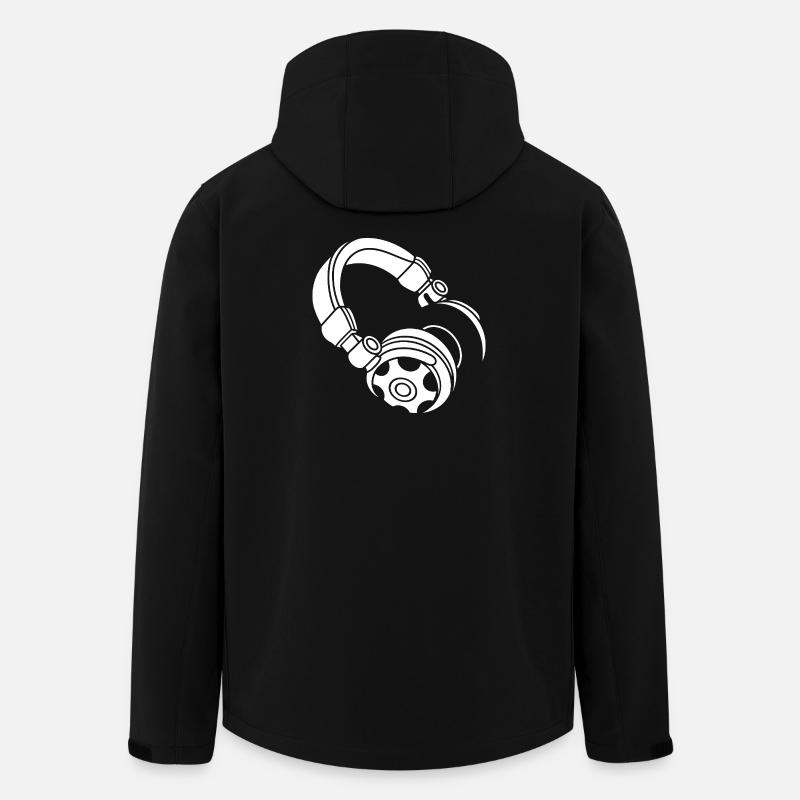 Headphone Silhouette: DJ & Music Vibes - Men’s Recycled Softshell Jacket by Stanley/Stella - black