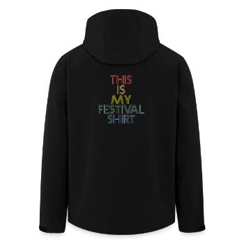 This is my Festival Shirt - Recycelte Männer Softshell-Jacke von Stanley/Stella - Schwarz - Hinten - AI Model Male 185 light (185cm)