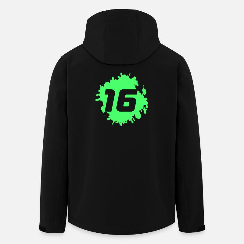 Neon Green Spritz 16 Design - Men’s Recycled Softshell Jacket by Stanley/Stella - black