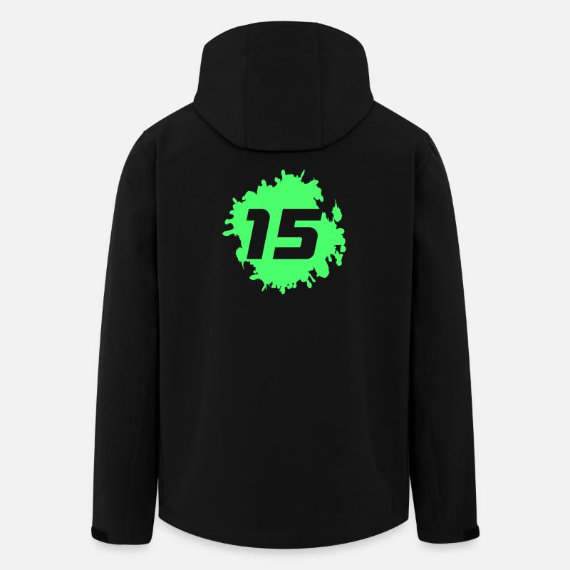 Neon Spritzer 15 Druckmotiv - Recycelte Männer Softshell-Jacke von Stanley/Stella - Schwarz