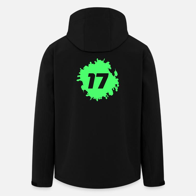 Neon Grüne Spritzer 17 - Recycelte Männer Softshell-Jacke von Stanley/Stella - Schwarz