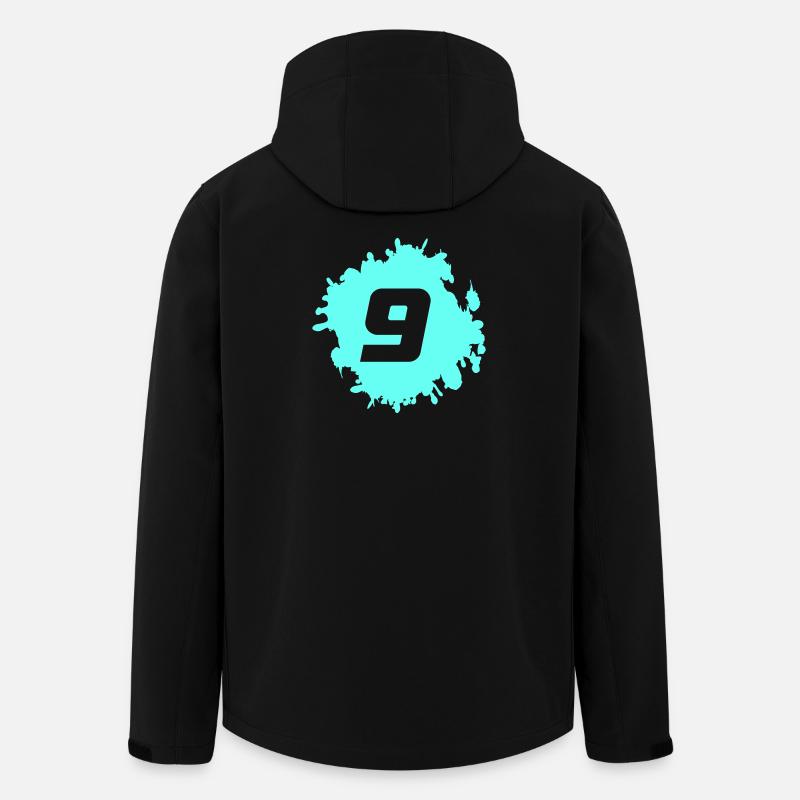Neun Cyan Splash Grafik - Recycelte Männer Softshell-Jacke von Stanley/Stella - Schwarz