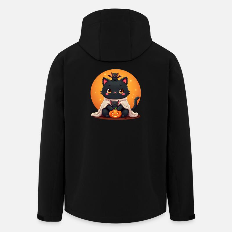 Chat d’Halloween avec citrouille d’Halloween - Veste softshell homme en polyester recyclé Stanley/Stella - noir
