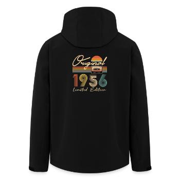 70th Birthday 70th Anniversary Original 1956 - Men’s Recycled Softshell Jacket by Stanley/Stella - black - Back - AI Model Male 185 light (185cm)