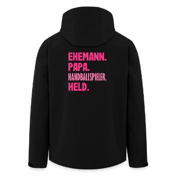Handball Players Handball Handball Gifts - Men’s Recycled Softshell Jacket by Stanley/Stella - black - Back - AI Model Male 185 light (185cm)