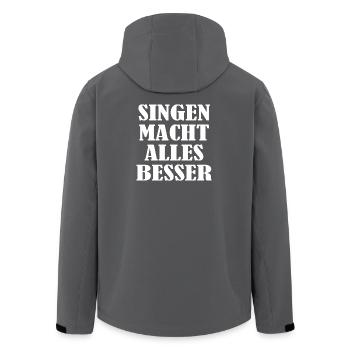 Singing makes everything better - Men’s Recycled Softshell Jacket by Stanley/Stella - anthracite - Back - AI Model Male 185 light (185cm)