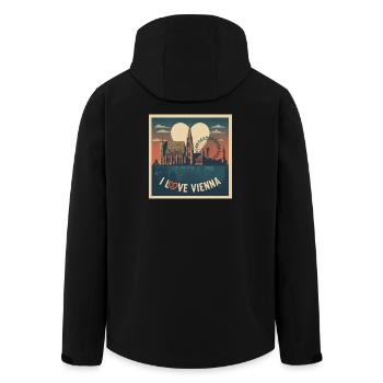 Vienna Love Stephansdom - Recycelte Männer Softshell-Jacke von Stanley/Stella - Schwarz - Hinten - AI Model Male 185 light (185cm)