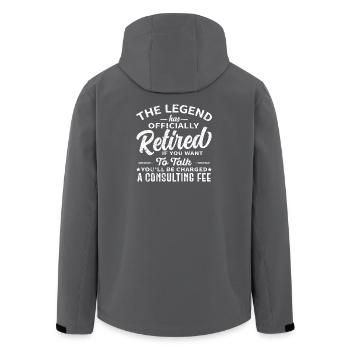 The Legend Has Officially Retired Consulting Fee - Men’s Recycled Softshell Jacket by Stanley/Stella - black - Back - AI Model Male 185 light (185cm)
