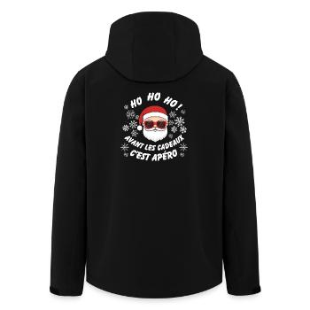 Christmas Aperitif Santa Claus Fun - Men’s Recycled Softshell Jacket by Stanley/Stella - black - Back - AI Model Male 185 light (185cm)