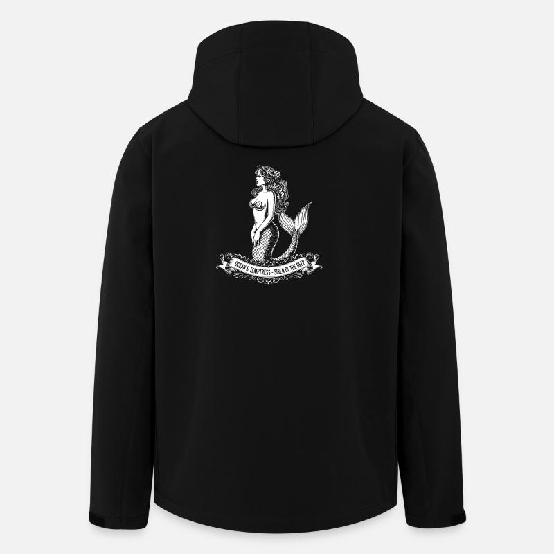Beautiful Mermaid Silhouette illustration - Men’s Recycled Softshell Jacket by Stanley/Stella - black