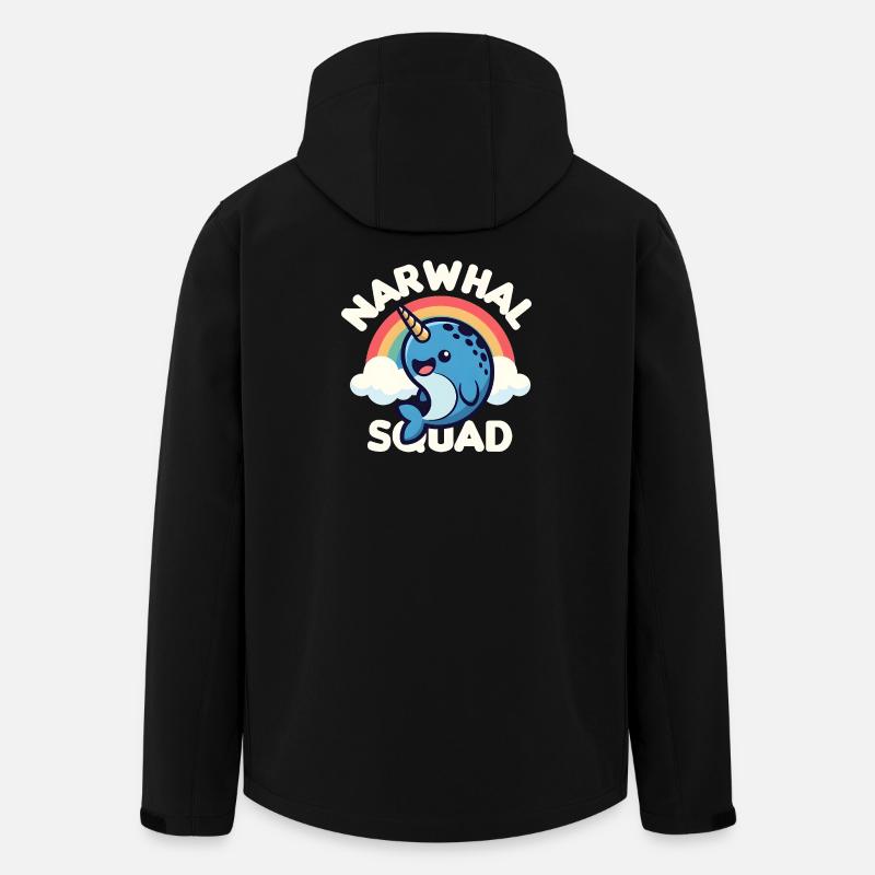 Niedliche Narwal-Truppe - Recycelte Männer Softshell-Jacke von Stanley/Stella - Schwarz