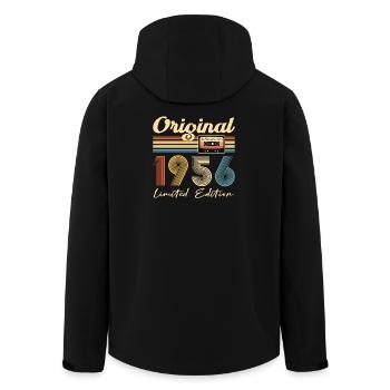 70th Birthday 70th Anniversary Original 1956 - Men’s Recycled Softshell Jacket by Stanley/Stella - black - Back - AI Model Male 185 light (185cm)
